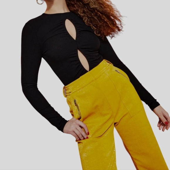 Royalty By Maluma Tops - Black Cutout Bodysuit